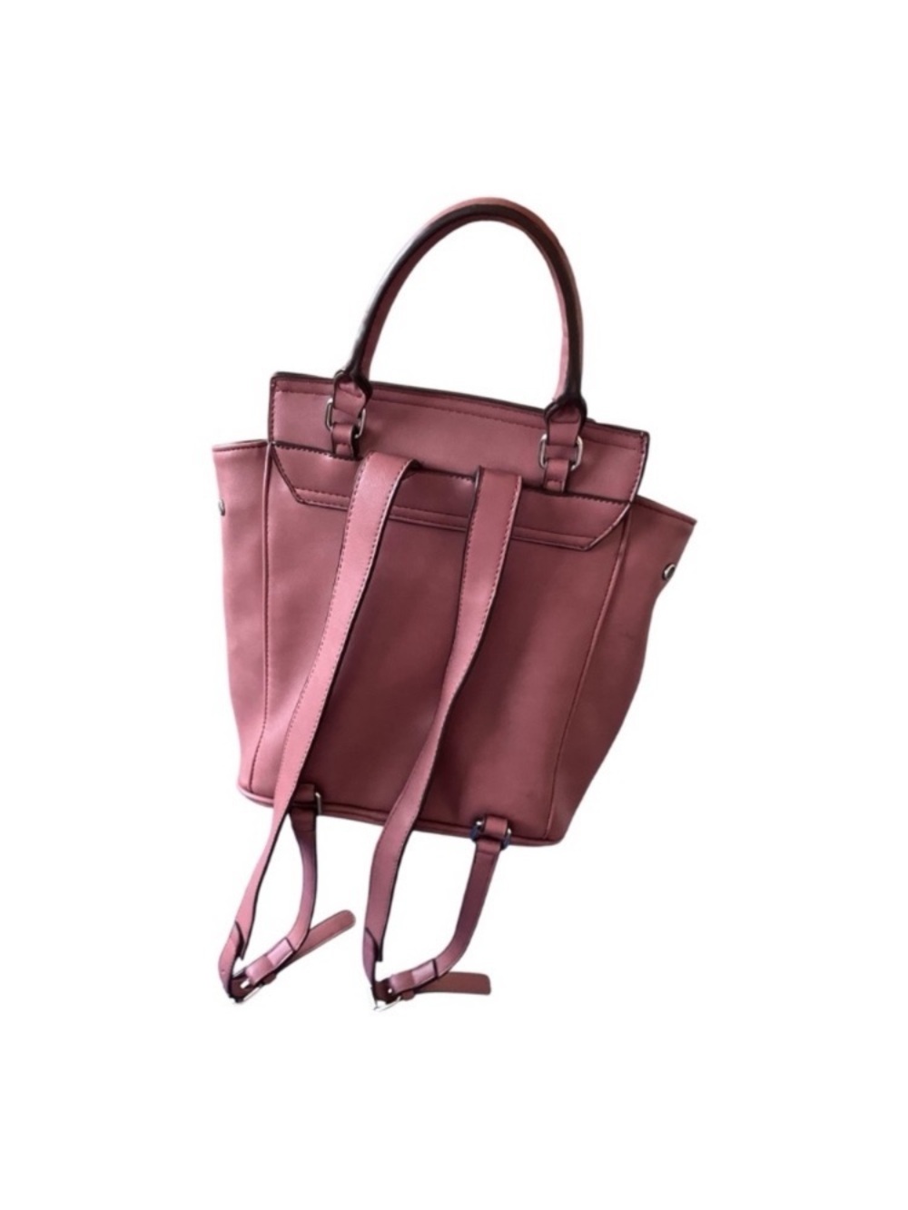 Nine West Rose Pink Ruffle Top-Handle Backpack - Picture 3 of 5